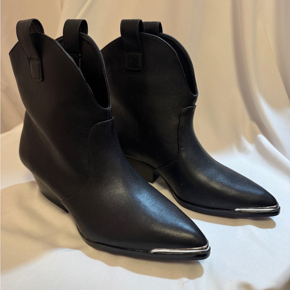 Black short cowboy style boots